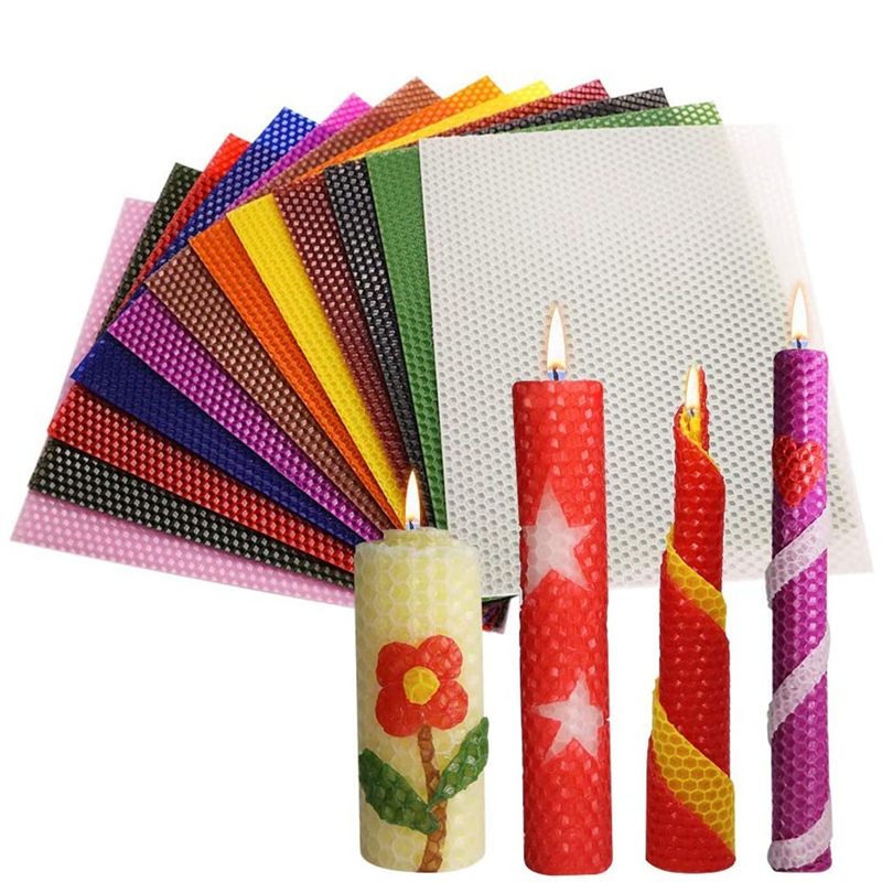 Beeswax Sheet Roll - Folha de cera de abelha colorida,