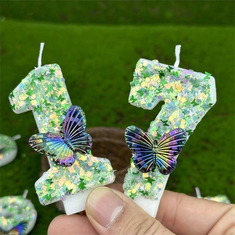 1pc lantejoulas verdes número  - Candle Supplies Free Shipping avaliação e preço