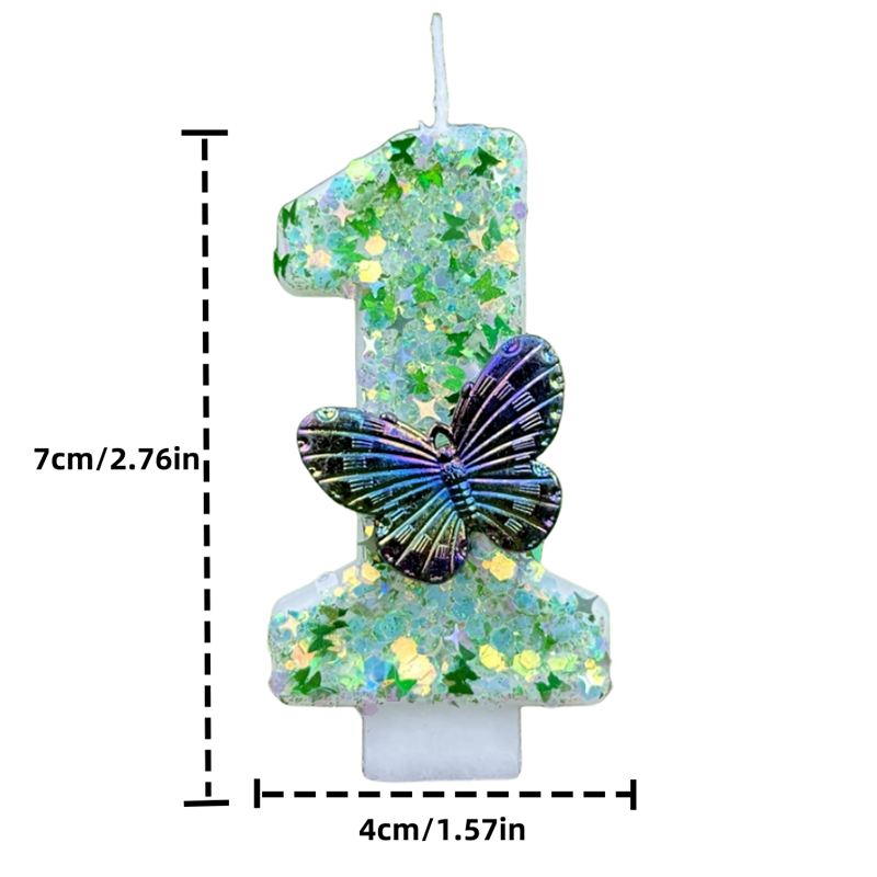 1pc lantejoulas verdes número  - Candle Supplies Free Shipping avaliação e preço